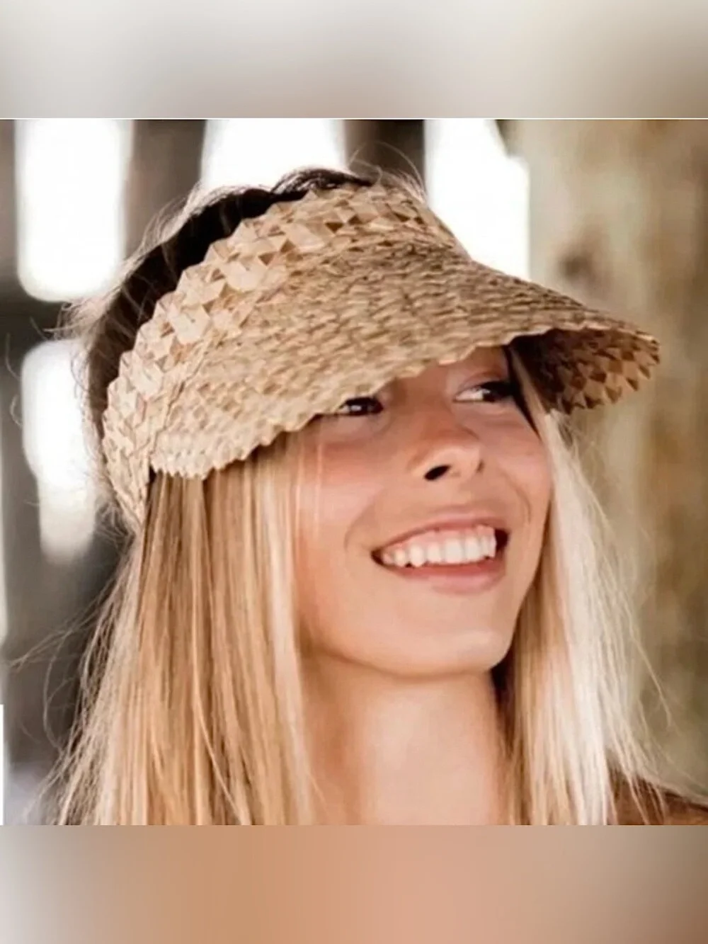 FP- Peter Grimm Headwear Cleobella Straw Hat Visor NWOT UV Protection